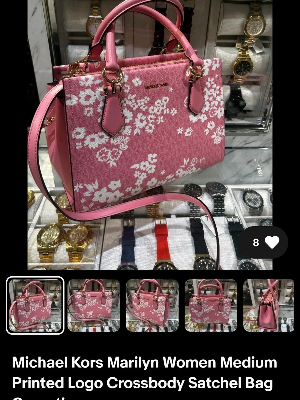 ISO - Michael Kors Pink Floral Satchel with Gold Hardware NOT SALE